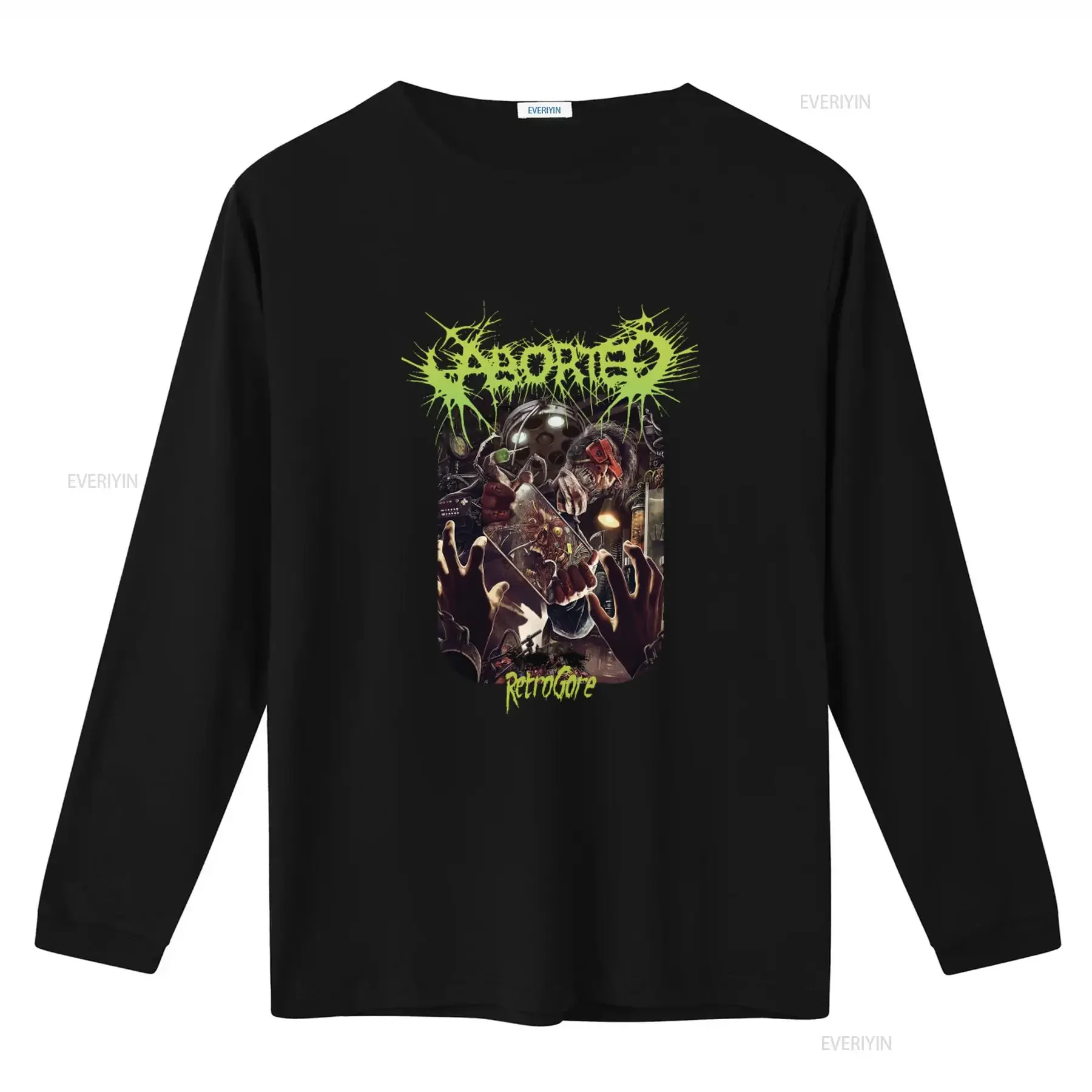 Retro Aborted Band Retrogore T Shirt Black  All Sizes Available vintage Washed Versatile Breathable homme Stylish Stretched