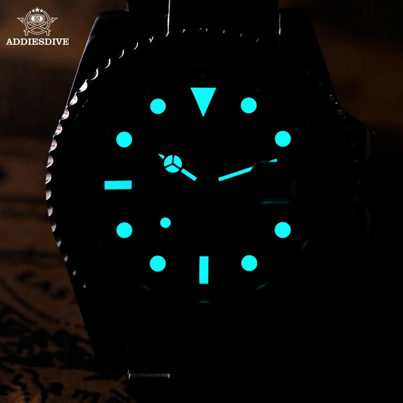 Reloj de cuarzo ADDIESDIVE de 41mm para hombre, reloj de pulsera de buceo resistente al agua superluminoso de acero inoxidable con bisel de cerámica, relojes para hombre AD2040