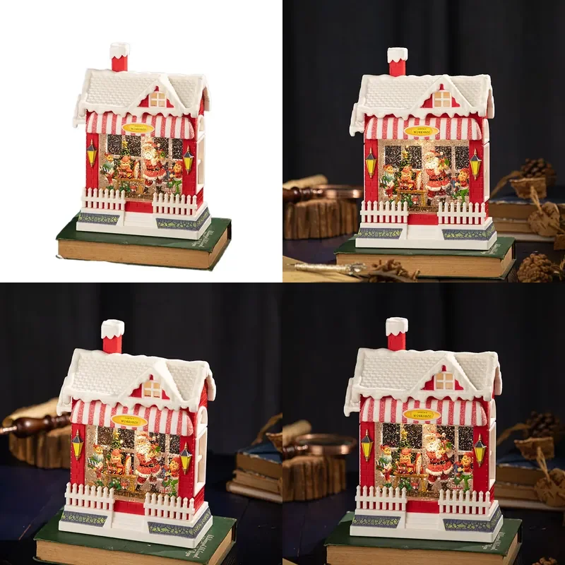 for Christmas Workshop Ornaments Music Box Gifts Elderly Scene Arrangement Snowflake Store Crafts Decorations