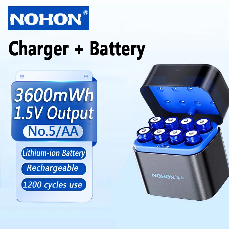 NOHON 1,5 В аккумуляторная батарея 3600 МВтч AA 1300 МВтч AAA для электрической игрушки, пульт дистанционного управления, игровой контроллер, беспроводная мышь, дверные замки NOHON 1,5 В аккумуляторная батарея 3600 МВтч AA 1300 МВтч AAA для электрической игрушки, пульт дистанционного управления, игровой контроллер, беспроводная мышь, дверные замки