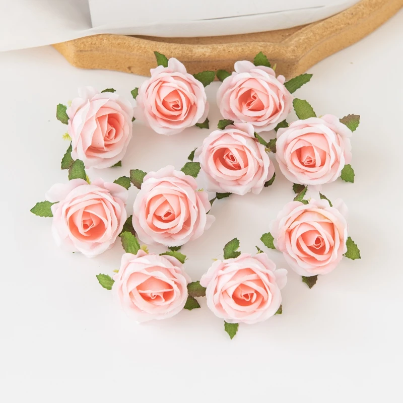 100PCS Künstliche Blumen Diy Candy Box Kuchen Wohnkultur Weihnachten Dekorative Kränze Hochzeit Party Garten Rosen Bogen Seide Gefälschte