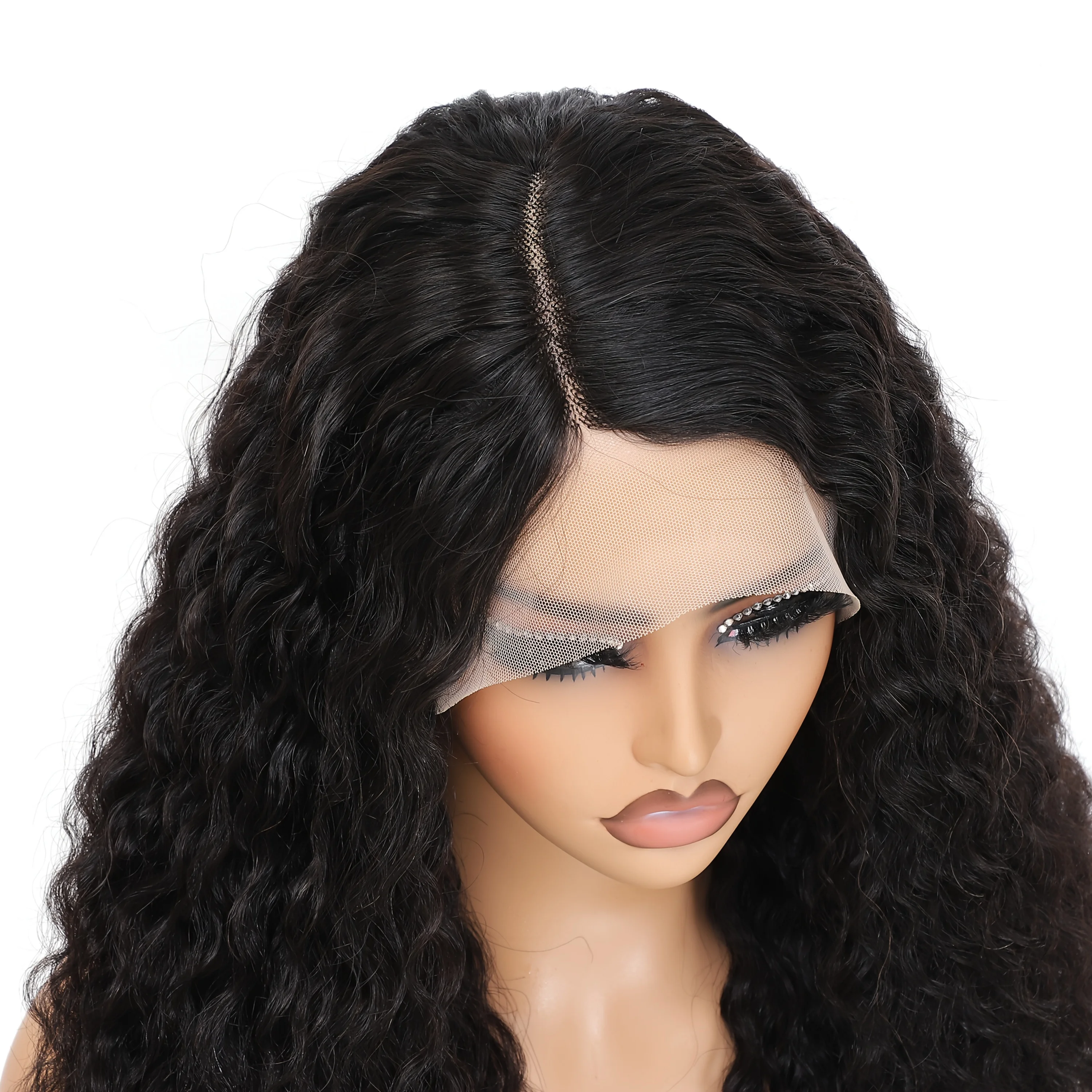 

Durgio 13x4 Lace Front Wig Human Hair Water Wave Wet & Wavy Pre-Plucked with Natural Black Deep Wave Lace Wig for Women