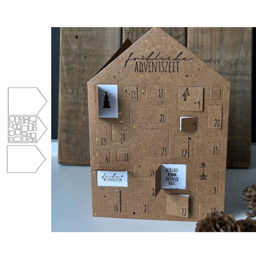 House Photo Frame Metal Cutting Dies, Collage Window Cutting Template for DIY Card Making, Scrapbooking, Albums and Paper Crafts