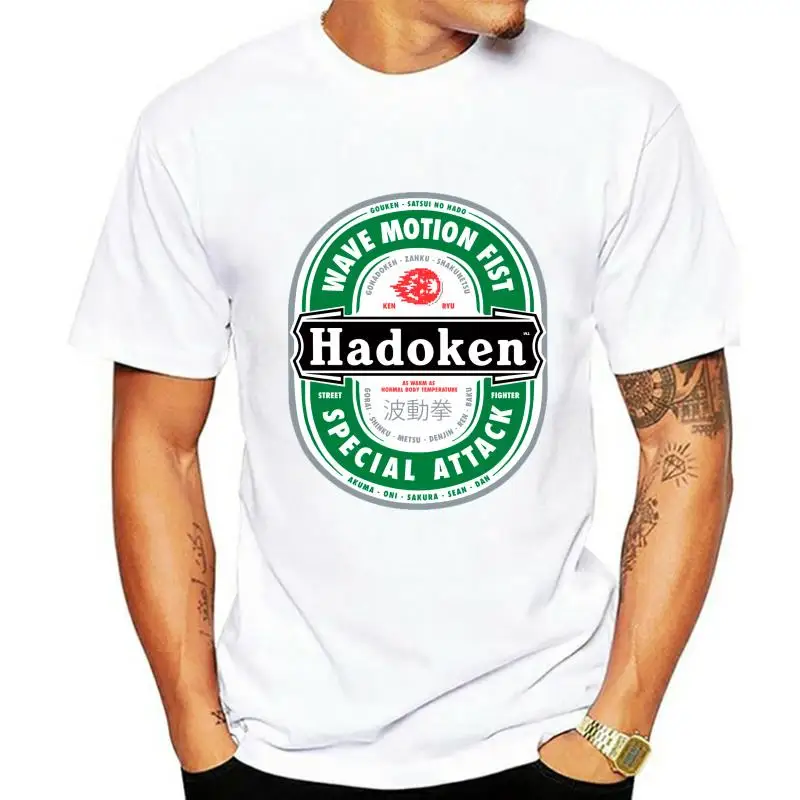 Men t-shirt Hadoken   Beer Style for Fighter of Street tshirt Women t shirt