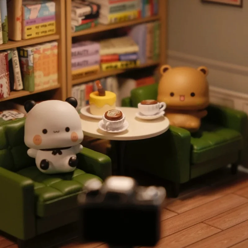 Kotak Buta Mini Lucu Ornamen Desktop Buatan Tangan Seri Harian Asli Mainan Trendi untuk Anak Perempuan Ide Hadiah Patung Koleksi