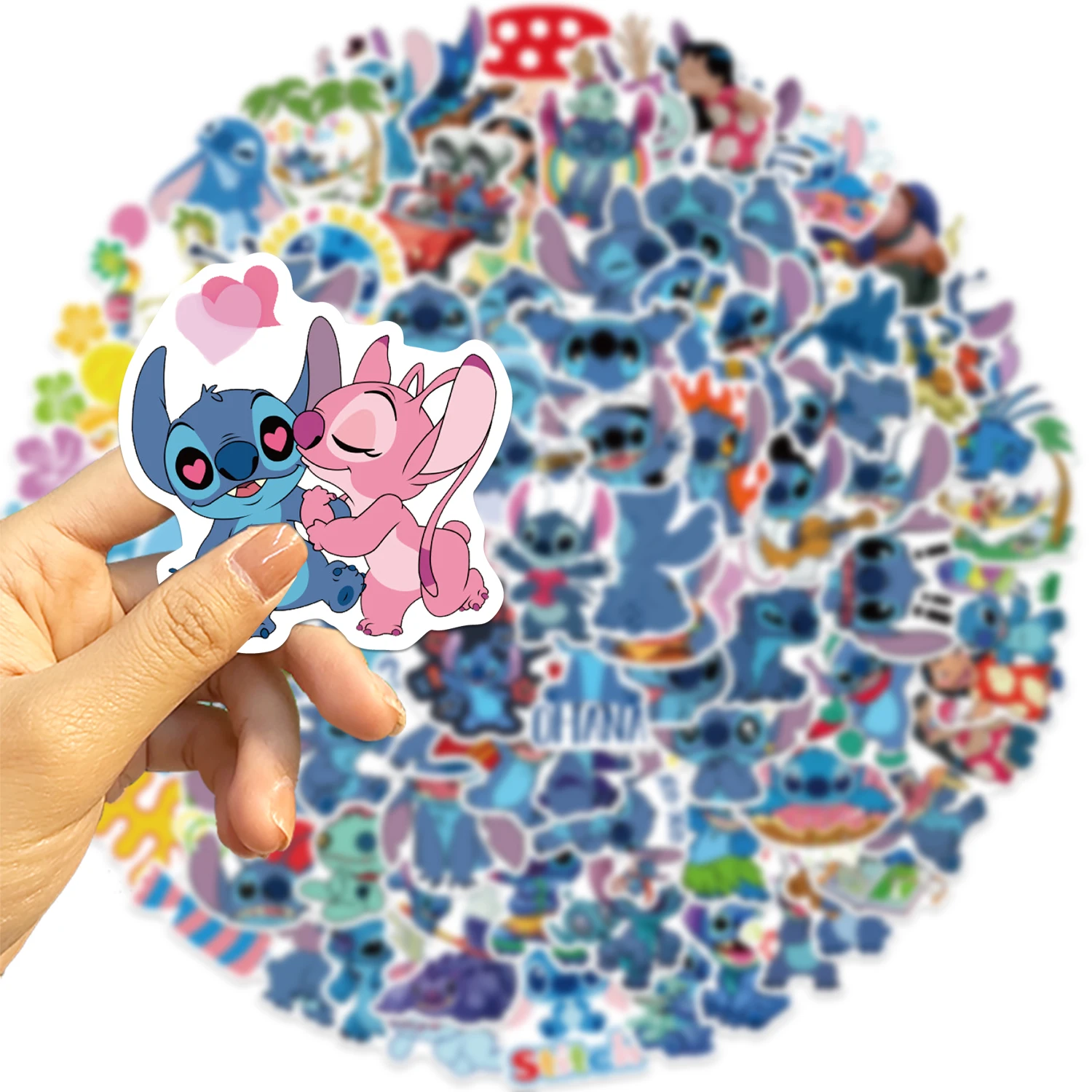 100PCS Disney Stitch Stickers DIY Diary Laptop Scrapbook Luggage Skateboard Graffiti Decal Fun Stylish Classic Toys