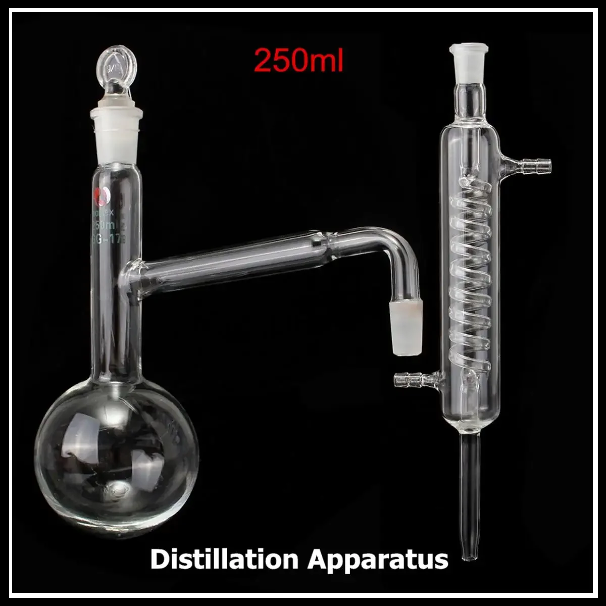 

Lab Equipment 24/40 Chemistry Lab Glassware Kit with 250mL Flask Distillation Separation Apparatus for Laboratory Use