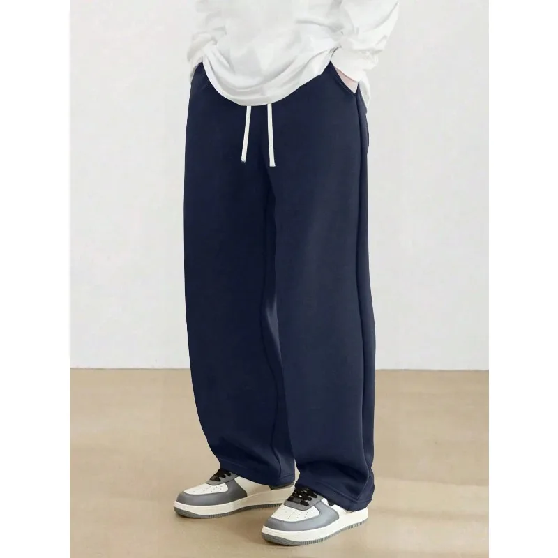 

Men's knitted straight-leg pants, lightweight and versatile, all-season casual sports pants, wide-leg sweatpants, streetwear