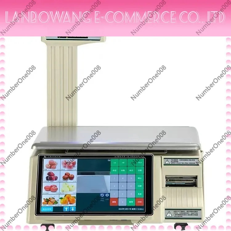 AI Smart Recognition Barcode Scale 30kg Label Printing Weighing Scale for Supermarket Fruit Store Retail POS Dropshipping