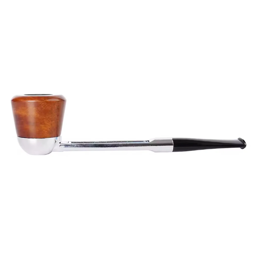 

MUXIANG system pipe set: one metal tobacco pipe straight handle, two pipe briar bowl. random color removable replaceable pipe