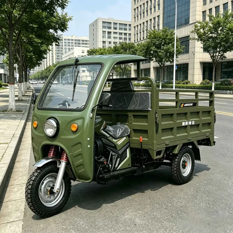 for Fuel Cargo Tricycle Strong Durable Low Failure Rate Fuel Saving Three Wheeler Pulling Cargo with Shed for Export