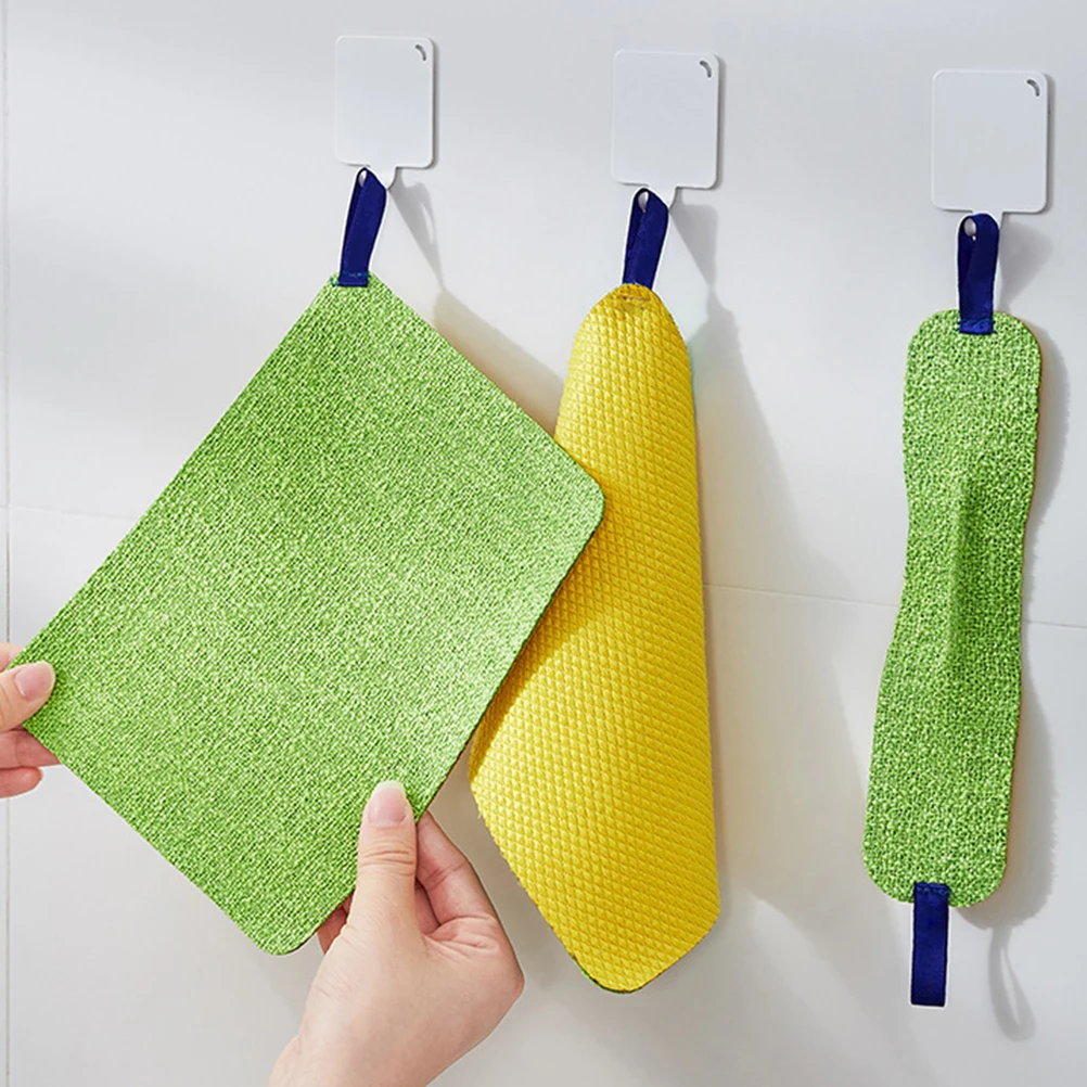 

4pcs Kitchen Wipe Dish Washing Dishes Cloth No Shedding Fibrous Filaments Soft Comfortable Easy Wash Breathable Practical Gift