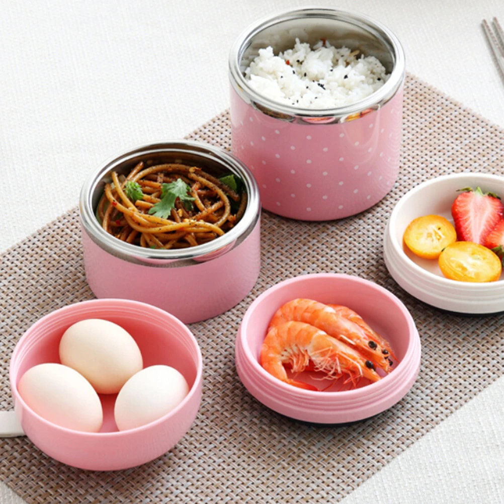 

2Pcs StainlessSteelLunchBox Insulated Portable Thermal WarmingAdults JapaneseStyle Students AntiRust