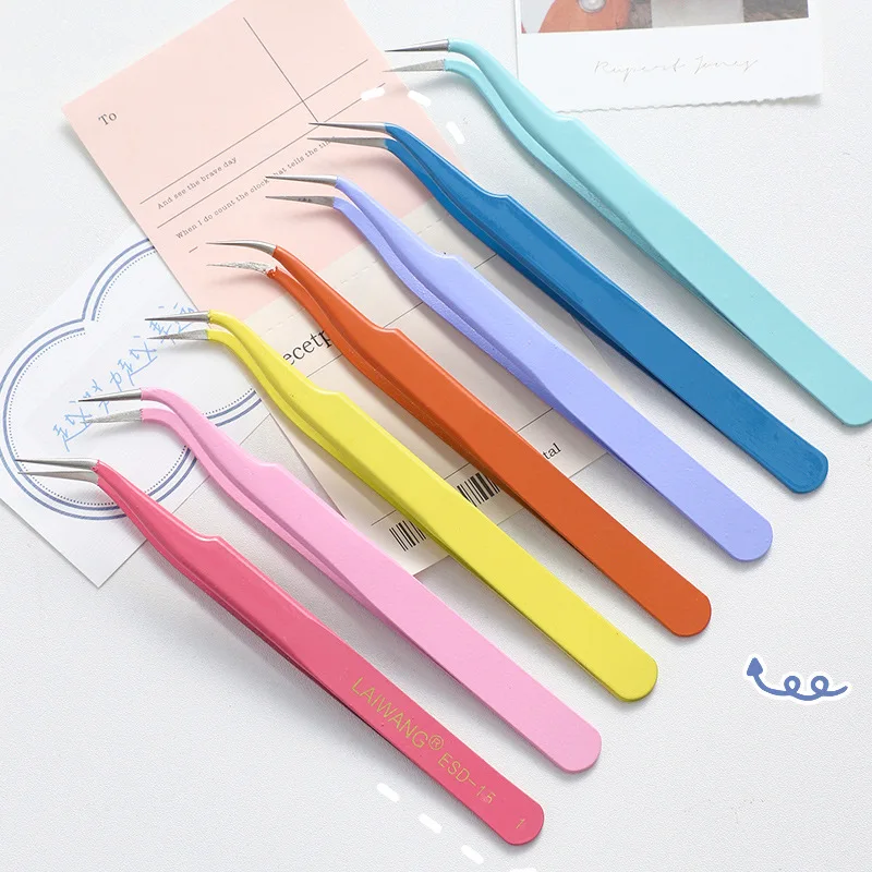 1 Piece Stainless Steel Candy Macaron Color Precision Tweezer for Journal Scrapbooking Stickers DIY Tool