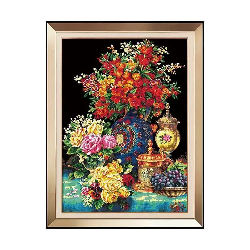 

Handmade cross stitch finished product customized wall flower home decoration. Long delivery cycle within 2-5 months