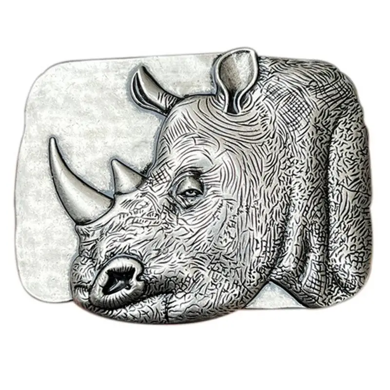 39BD Zinc Alloyed Rhinoceros Waist Belt Buckle Western Charm Design Long Time Wear