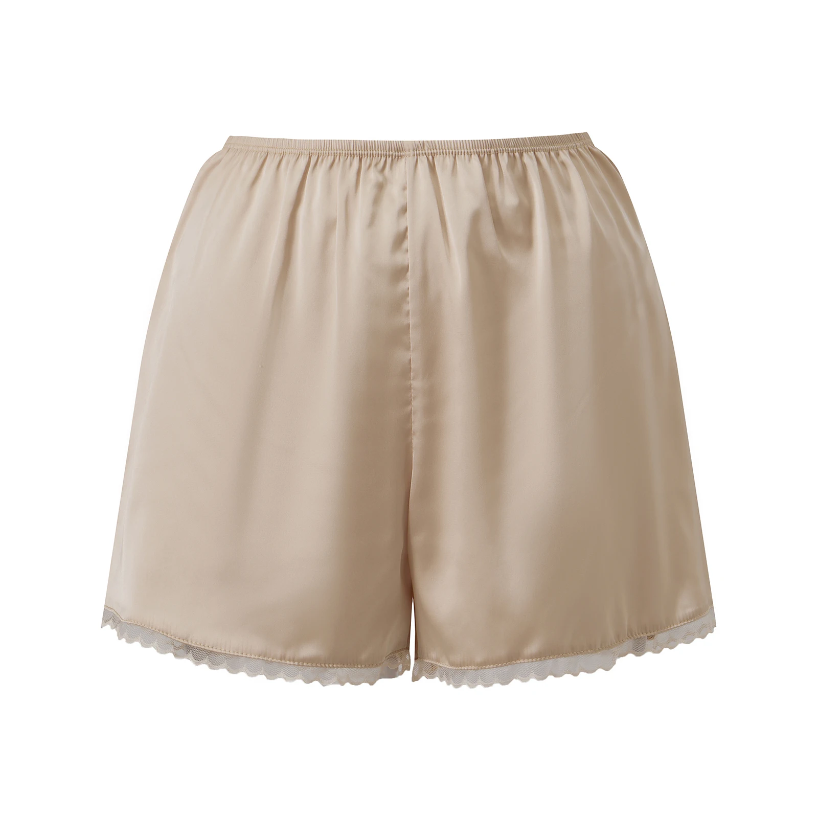 

Женские летние шорты для отдыха, однотонные атласные шорты с эластичной резинкой на талии, базовые короткие брюки свободного кроя