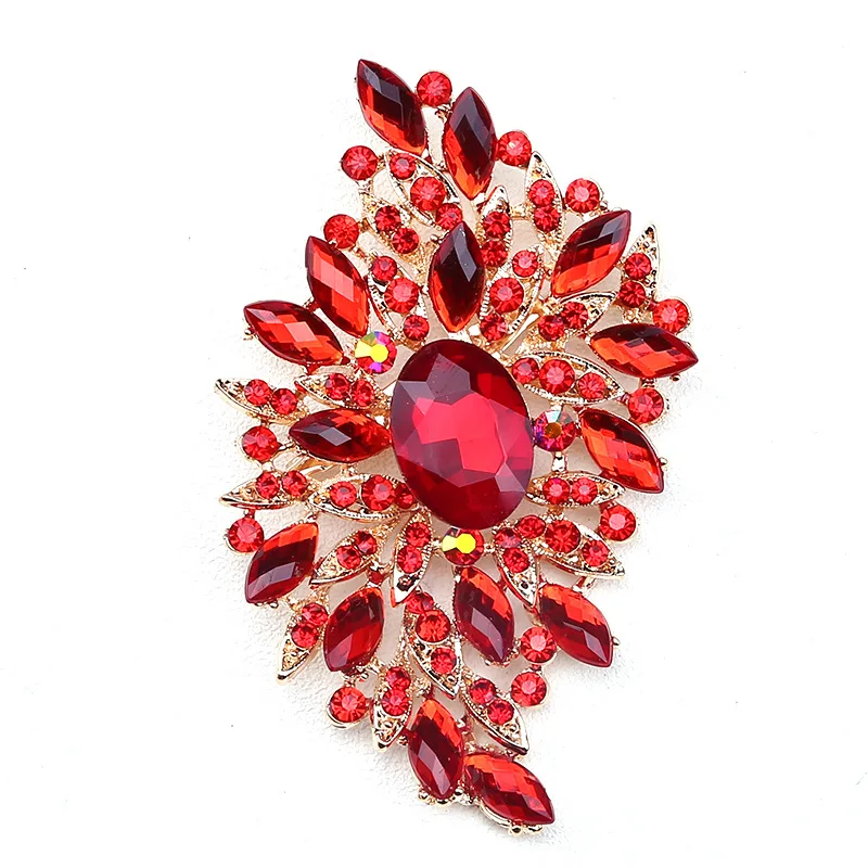 High End Luxury Refined Temperament Brooch Stained Glass Large Crystal  Women\'s Clothing Accessories