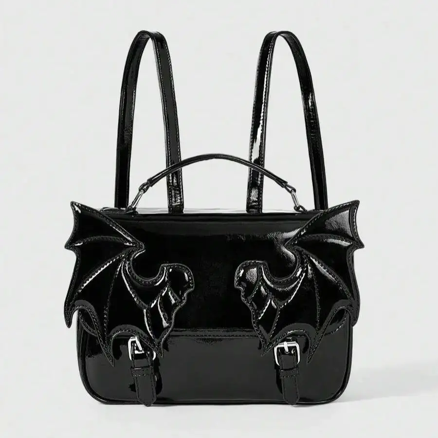 

Сумка с крыльями летучей мыши, готический темный ночной рюкзак с крыльями летучей мыши, рюкзак на плечо в стиле панк, нишевые сумки, школьный тематический дизайн на Хэллоуин, уличный кошелек