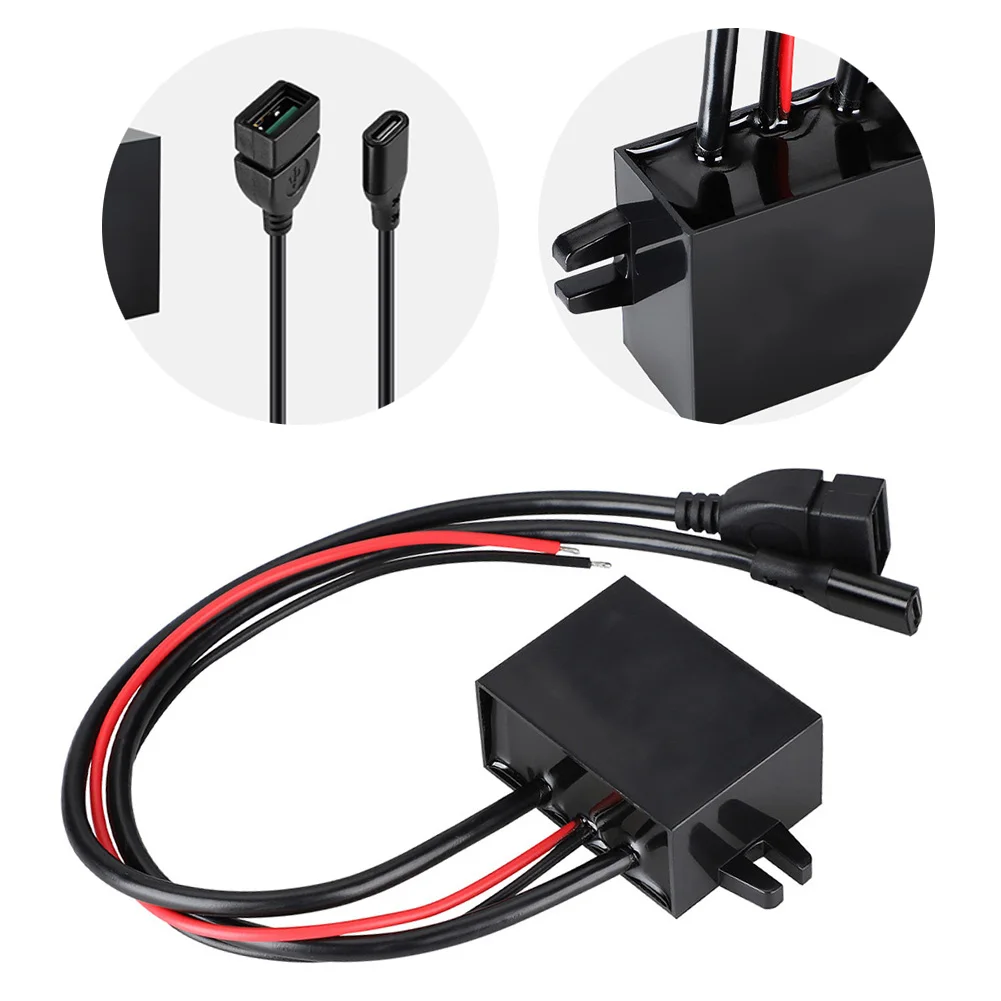 12V/24V Waterproof USB+Type-C Fast Charging Module 66W PD For QC3.0 Dual Port Charger Adapter For Car For Boat For Truck For RV