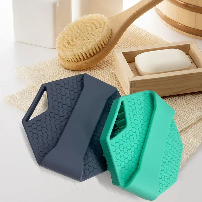 Amazon ผู้ขายที่ดีที่สุดผ้าเช็ดตัว Scrubber นวดแปรงอาบน้ํา Exfoliating แปรงอาบน้ําซิลิโคน Back Scrubber เครื่องมือกําจัดโคลน