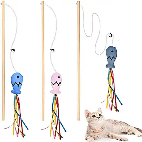 패션 고양이 지팡이 장난감 고양이를위한 자연 WoodenTeaser 지팡이 실내를위한 대화 형 탄성 문자열 고양이 스틱 극 장난감