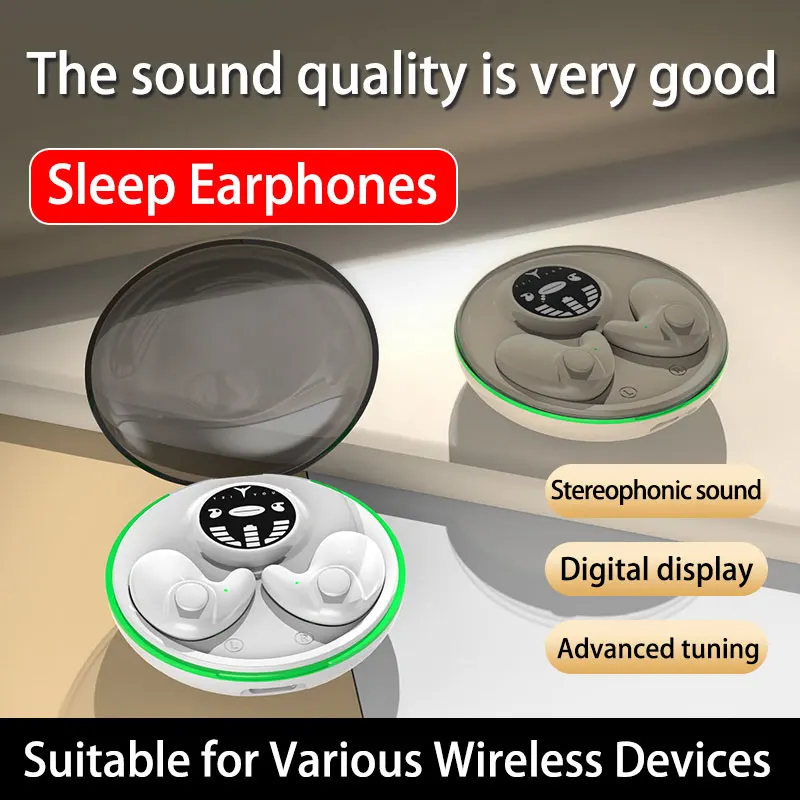 MINI Invisible Wireless Earphones Headphones Noise Reduction Sport Game Sleep Bluetooth 5.3 Earbuds HIFI Stereo Music Headset