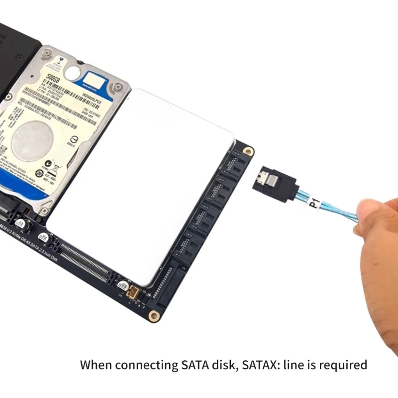 4 Port M.2 SFF8639 NVMe to PCIe X16 Adapter, Gold Plated Contacts for Fast Computer and Server Adapter