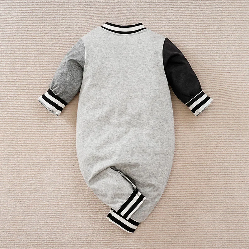 Newborn Baby Baseball Clothes Blue and white bear Boston cotton Long Sleeve Footies Toddler Boy Clothes Kids Jumpsuit Pyjama