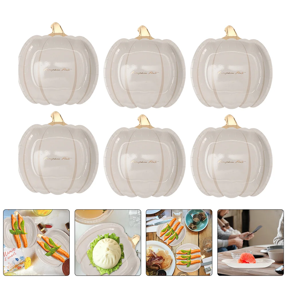 30 Pcs Appetizer Serving Tray Pumpkin Paper Pallet Shaped Plates Food Halloween Dinner