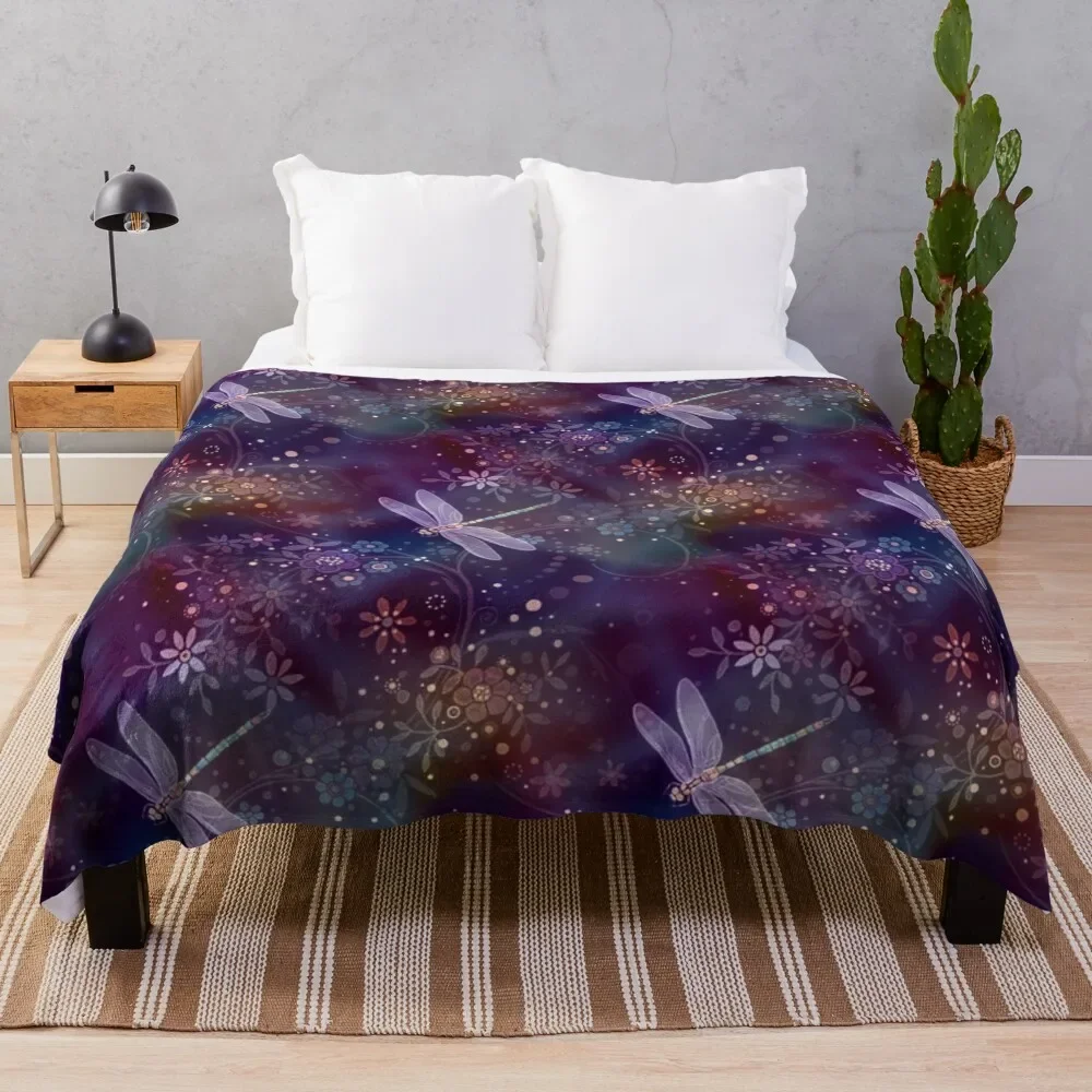 Dreamy Dragonflies Throw Blanket Blankets For Bed Picnic Shaggy Blankets