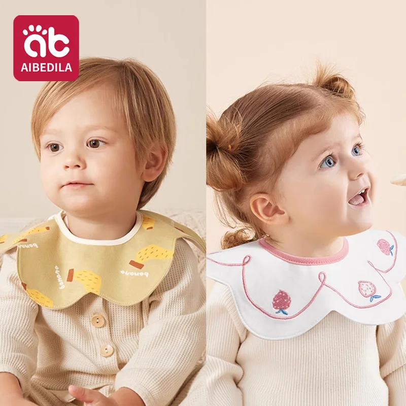 

AIBEDILA Baby Bibs Cotton Absorbent Breathable Bandana Drool Bibs for Teething Drooling 3/4Pcs for Baby Boys Girls