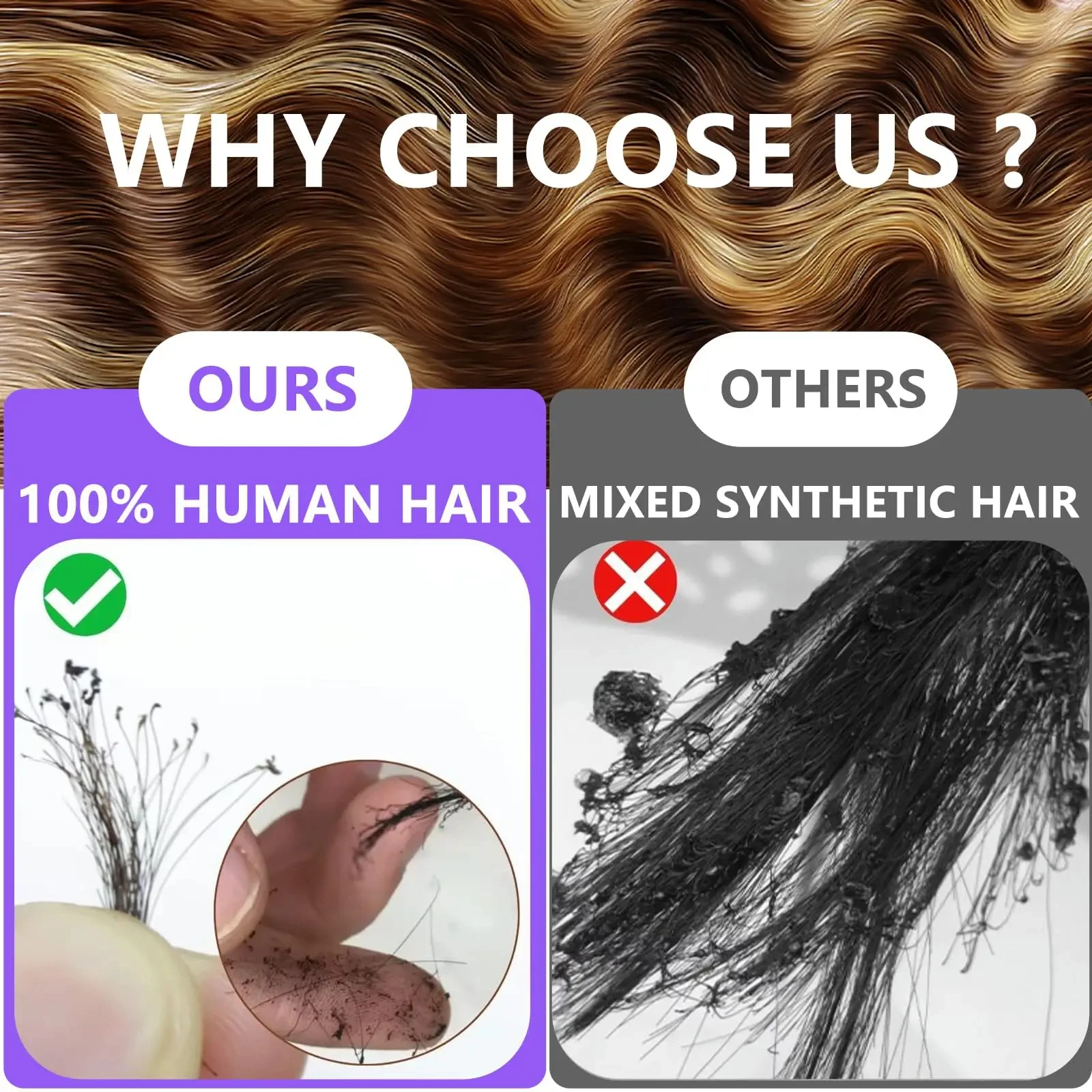 # Peruki bob z prostych włosów naturalnych 4/350 Omber Ginger z brązowymi pasemkami, krótkie, z przedziałkiem 13x4, z koronką z przodu, ulepszone, bezklejowe.