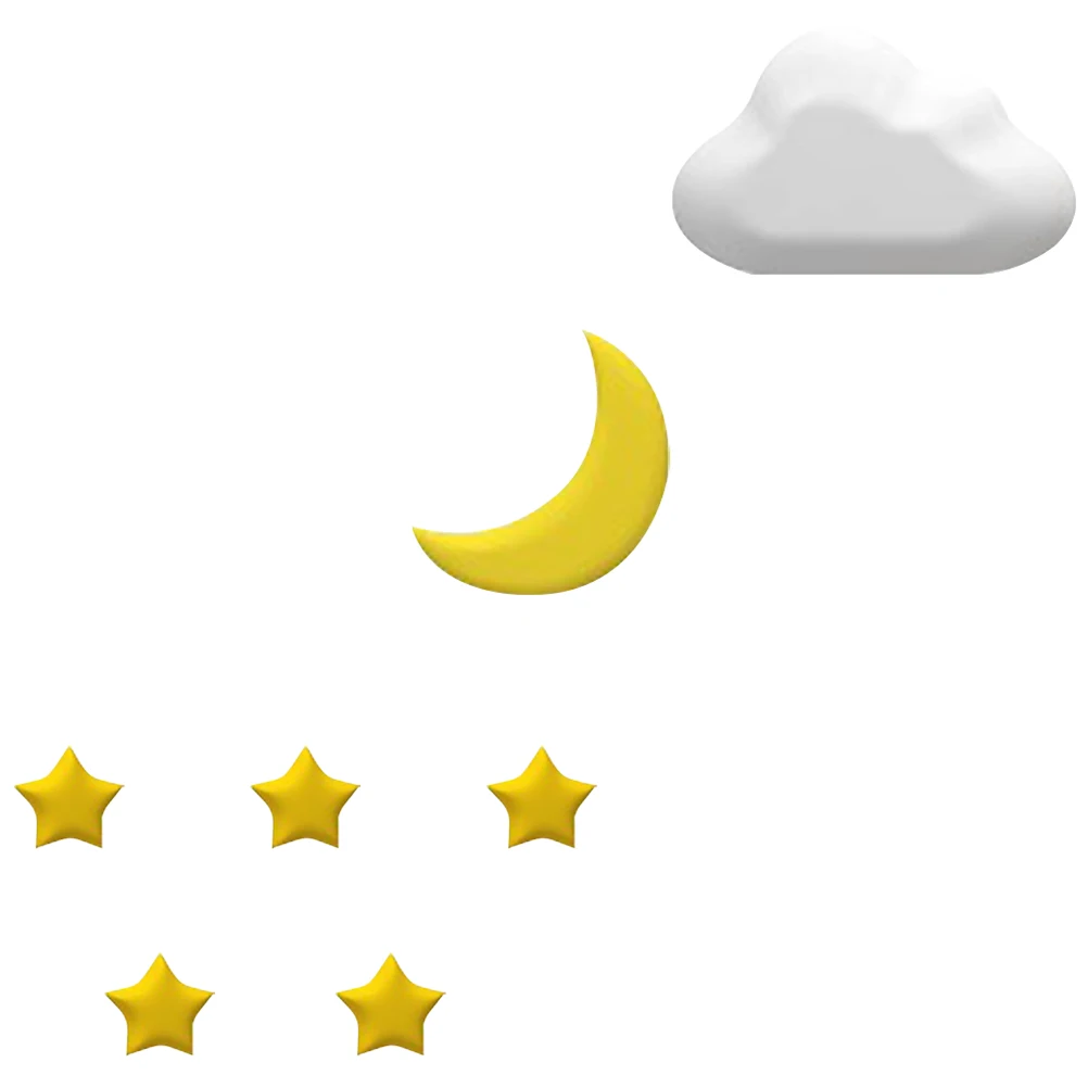 

Cartoon Stickers Star Moon Wall Pad 5 Pieces Lemon 1 Moon Clouds Anti Room Decor Self Adhesive Pvc