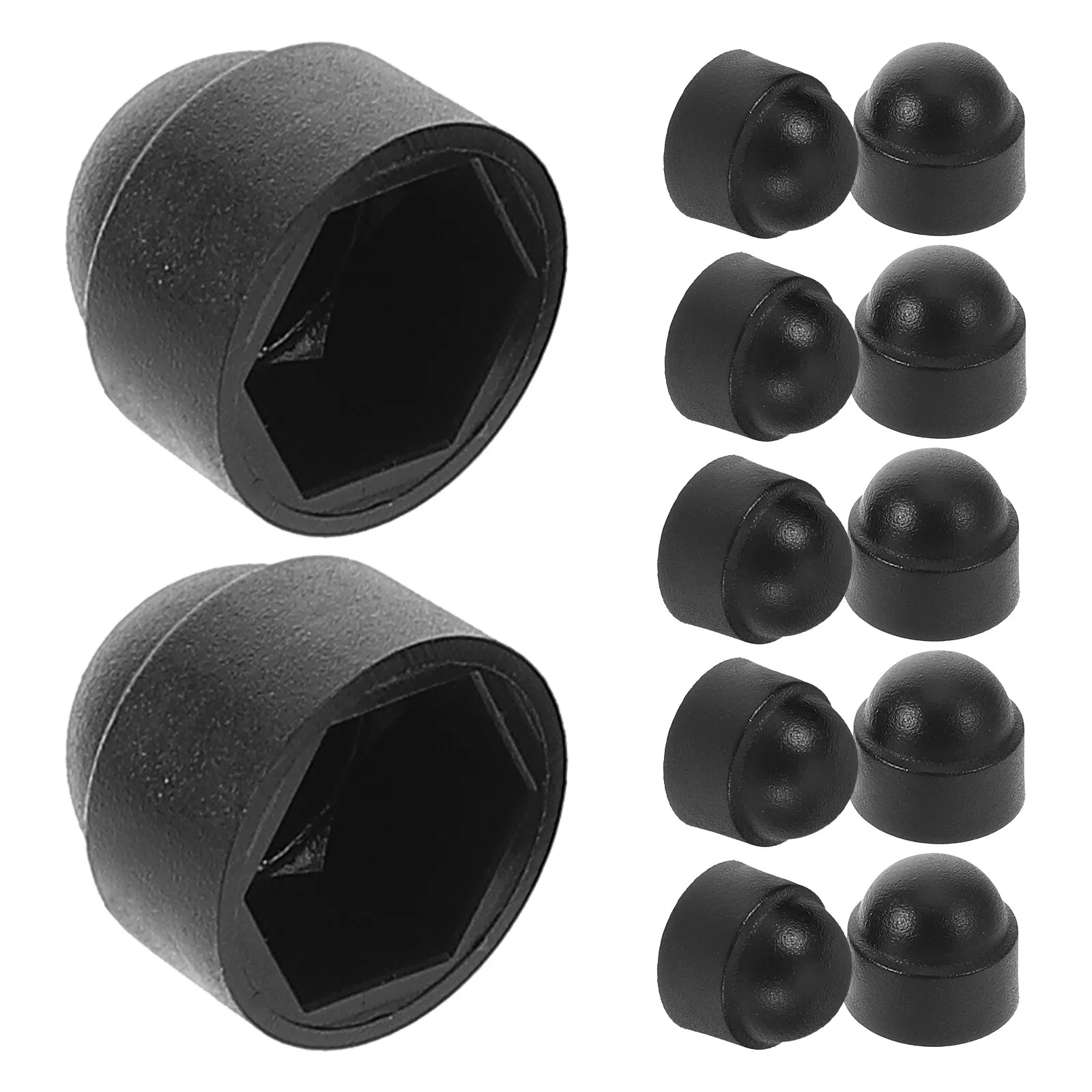 25Pcs Black Plastic Screw Caps Bolt Nut Covers Decorative Dome Protector Round Head Covers Waterproof Fastener Protection