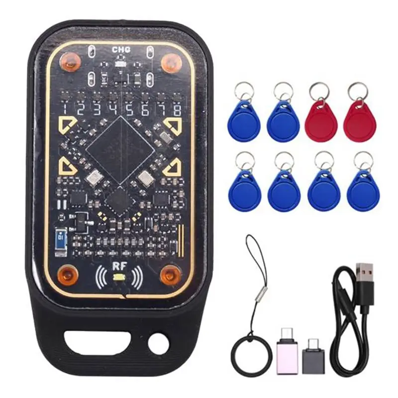 B24B Chameleon Ultra Plus RFID Smart Card Emulator+ 4XUID/CUID Keychain Reset+ Automatic Polling 125K/13.56M IC ID Card Decoder