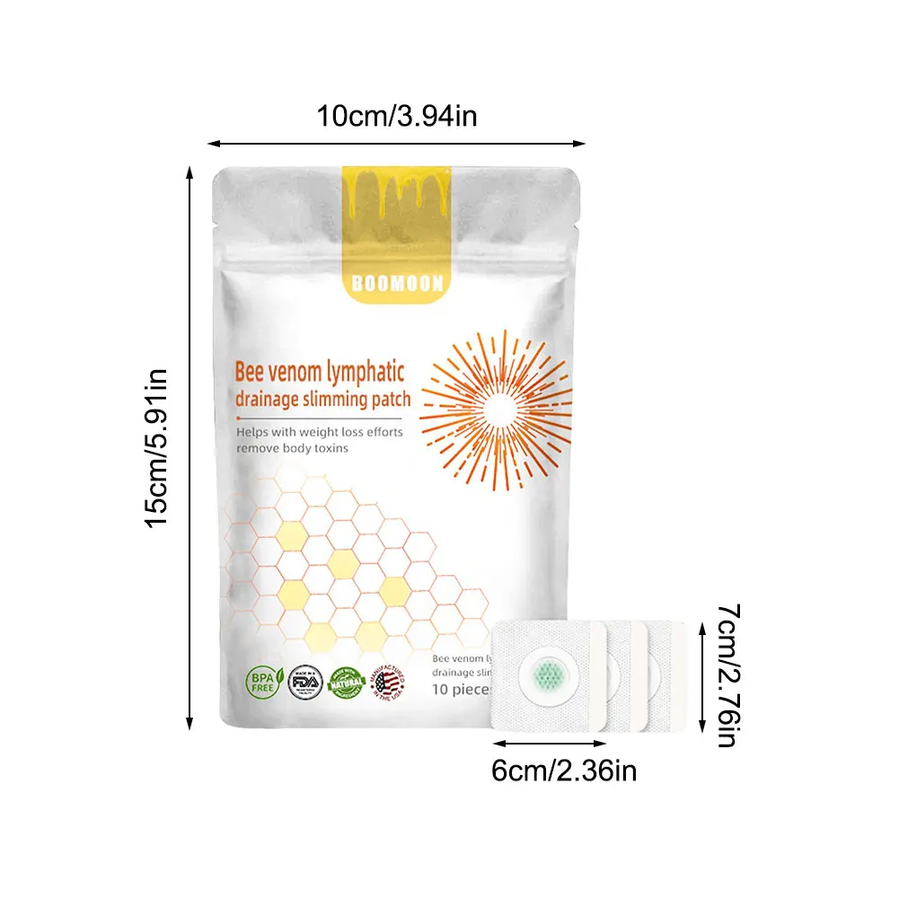 7/10Pcs Bee Venom Lymphatic Drainage Patch Weight Loss Slimming Navel Sticker Fat Burning Anti-Swelling Slimming Patch