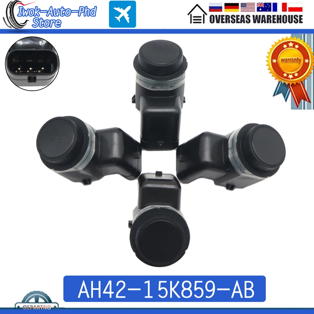 4x AH42-15K859-AB Car Black PDC Bumper Distance Control Parking Sensor For Land Rover Discovery 4 Evoque Range Rover Jaguar