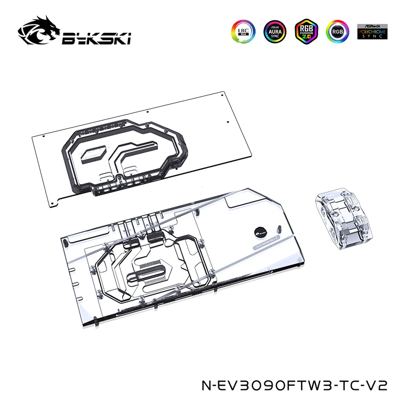 Bykski Video Memory Water Cooling Back Block For EVGA RTX 3090,3080Ti,3080 FTW3 ULTRA GAMING Graphics Card,N-EV3090FTW3-TC-V2