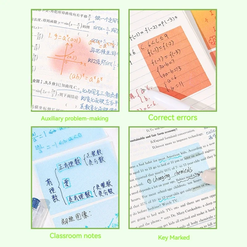 Languo 105Sheets/Roll Pull-Out Sticky Notes Student Stationery Memo Pad Sticky Notes Transparent Color Sticky Notes Diy Handbook