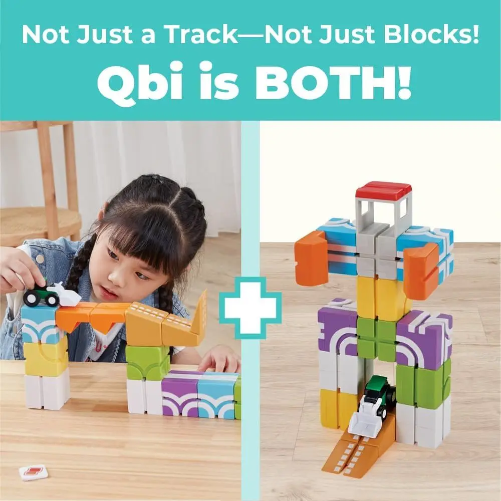 유아용 STEM 자석 블록 3세 이상 - 불도저와 타일이 포함된 3D 컬러풀 블록, 21피스 감각 학습 장난감