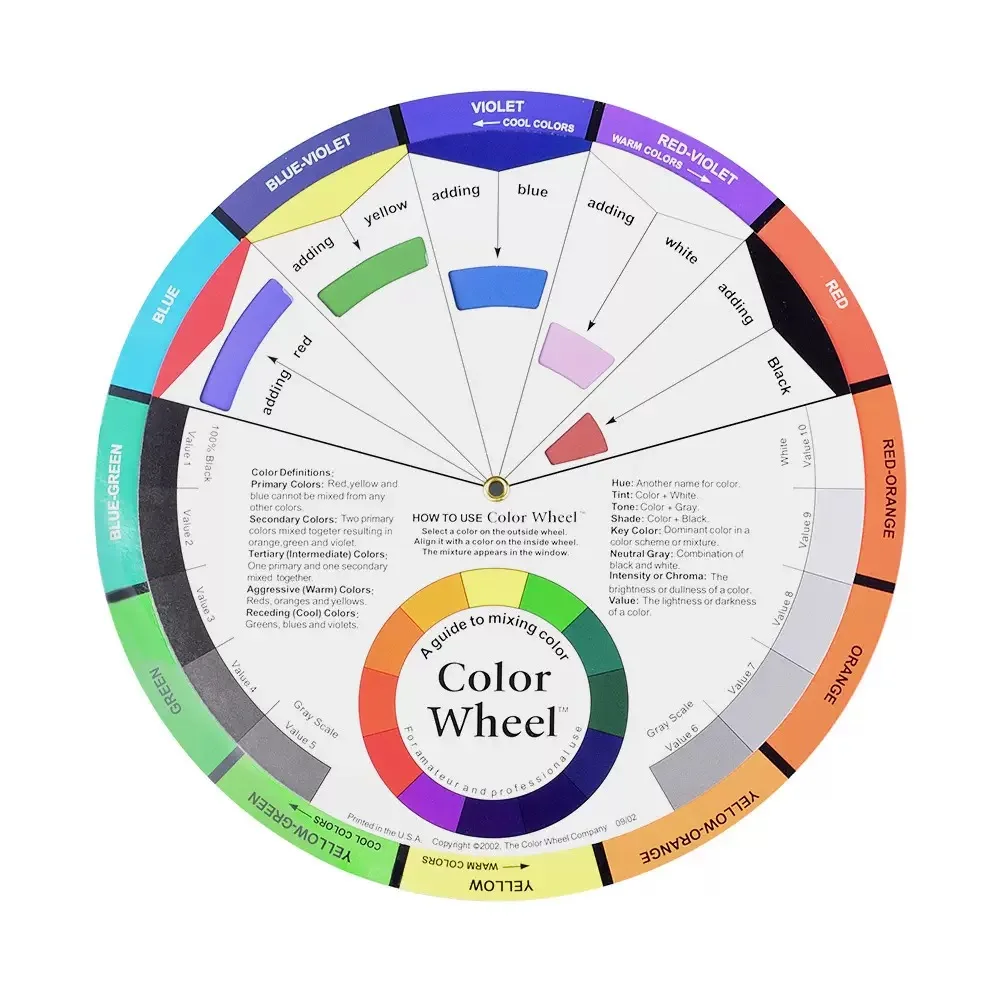 Color Paper Card Wheel Three Tier Design Mix Guide Round Central Circle Rotates For Nails Microblading Tattoo Makeup Supplie