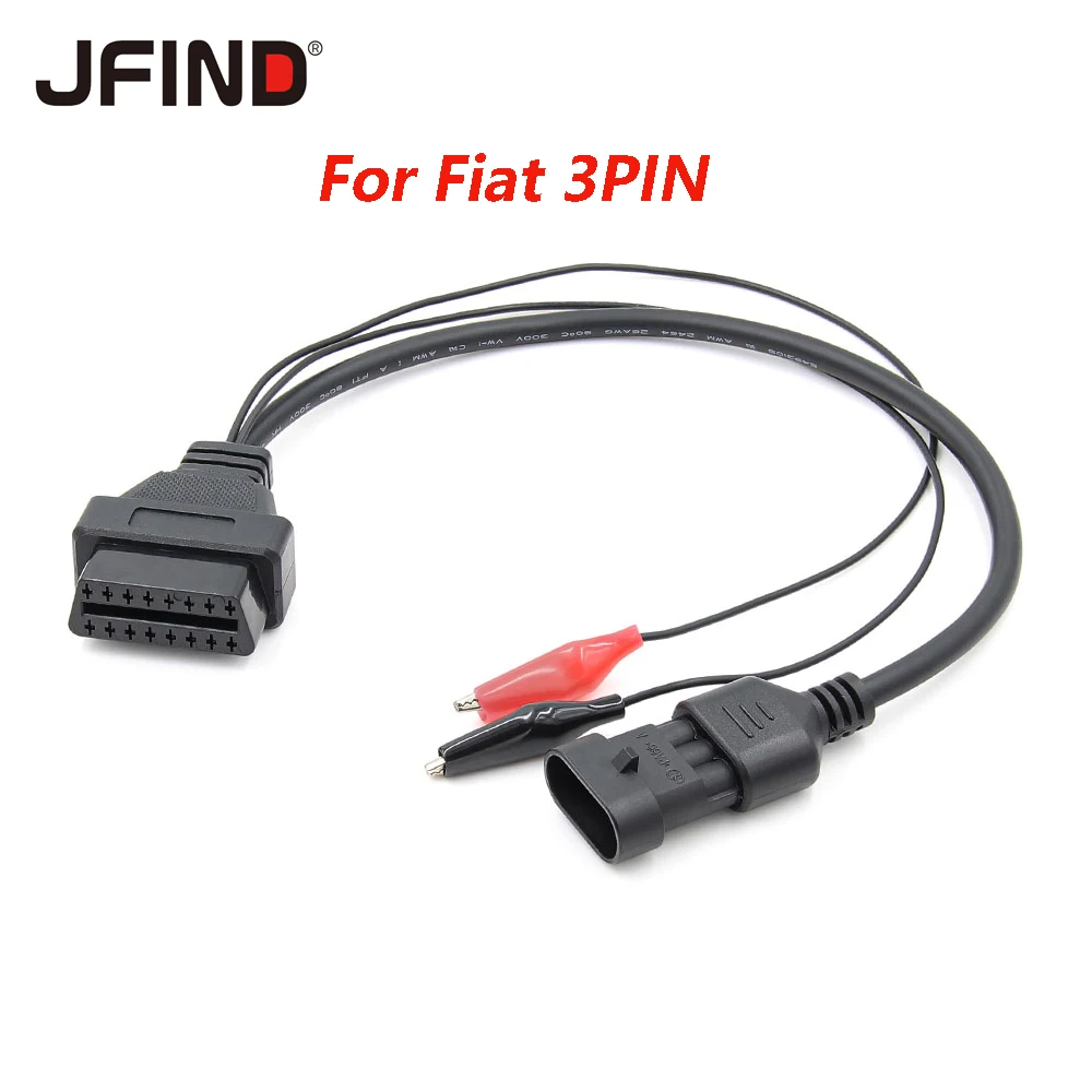 For Fiat For Lancia OBD2 Cable 3Pin to 16Pin For Alfa Remeo OBDII Plug 3 Pin Connector Adapter Car Extension Diagnostic Cables