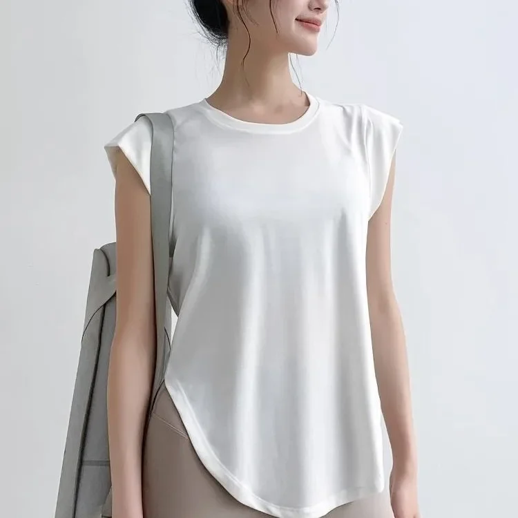 Chaleco deportivo para Yoga al aire libre, Top cómodo de secado rápido para Fitness, conjunto de Yoga holgado de manga corta para mujer, marca de China continental