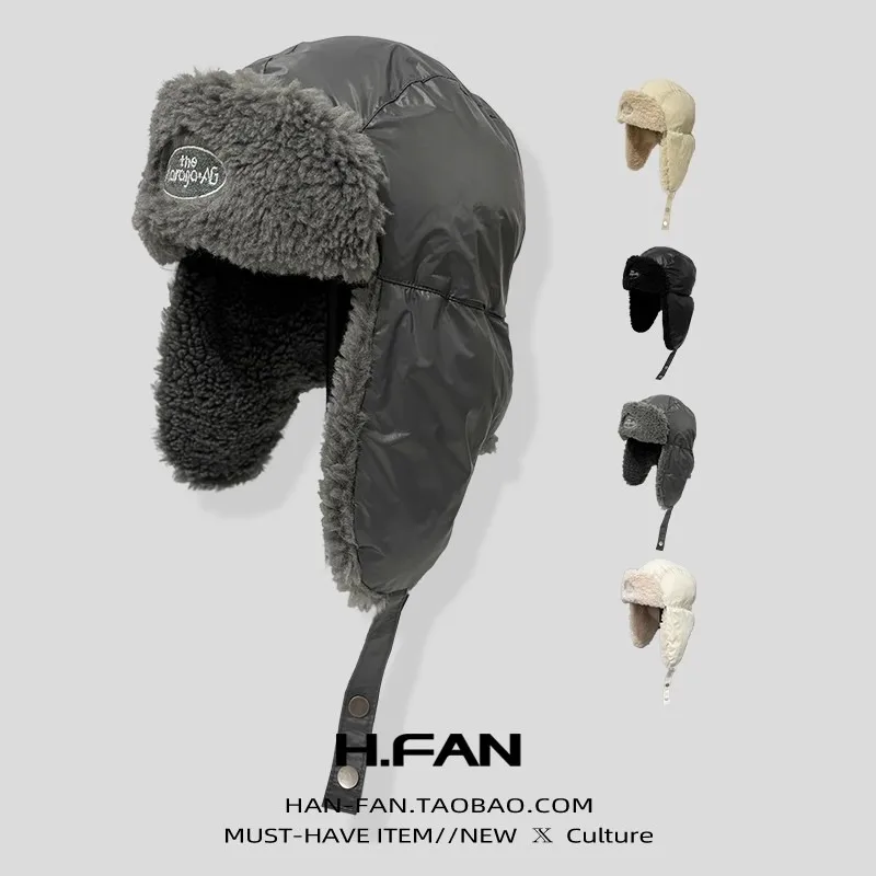 

Русские утолщенные плюшевые шапки-бомберы для мужчин и женщин, зимние уличные теплые универсальные модные шапки для катания на лыжах