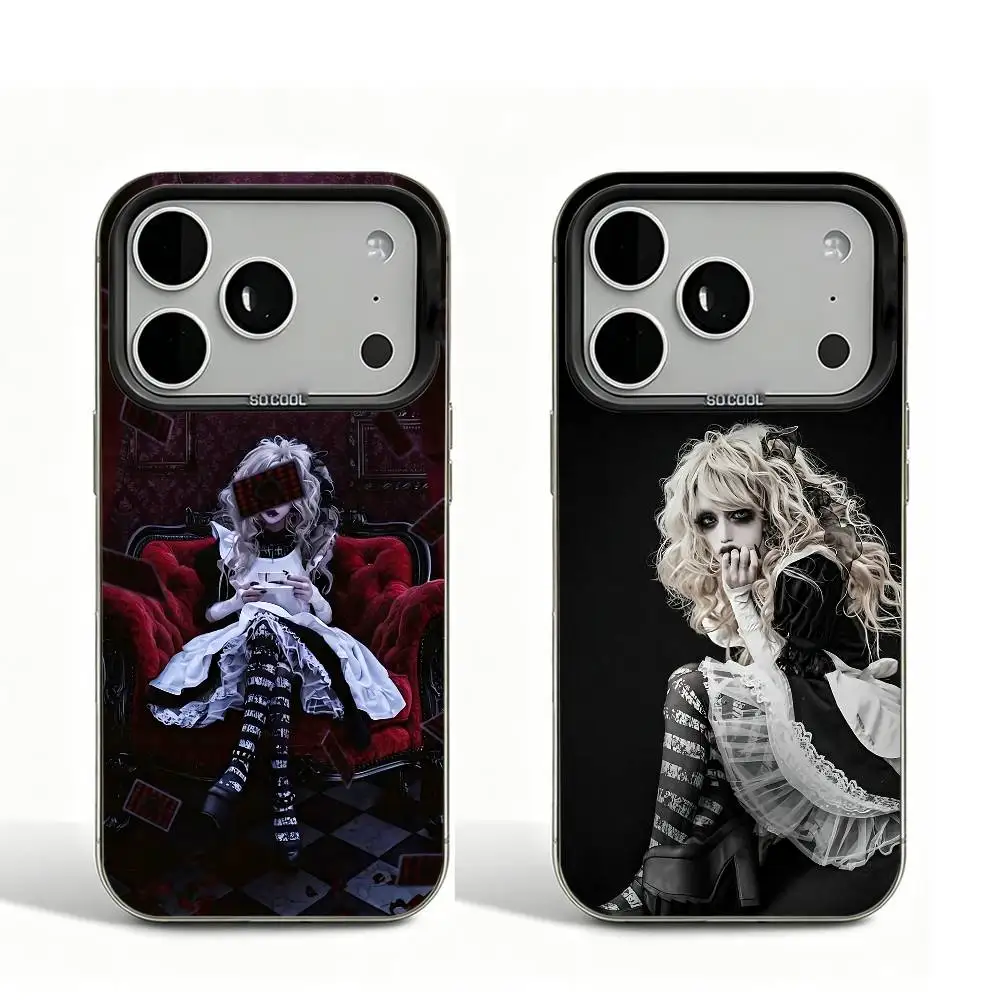 

A-Alice in G-GoSick L-Land Black Matte Phone Case For iPhone 12 11 14 13 17 16 15 Pro Max Large Lens Frame Cover