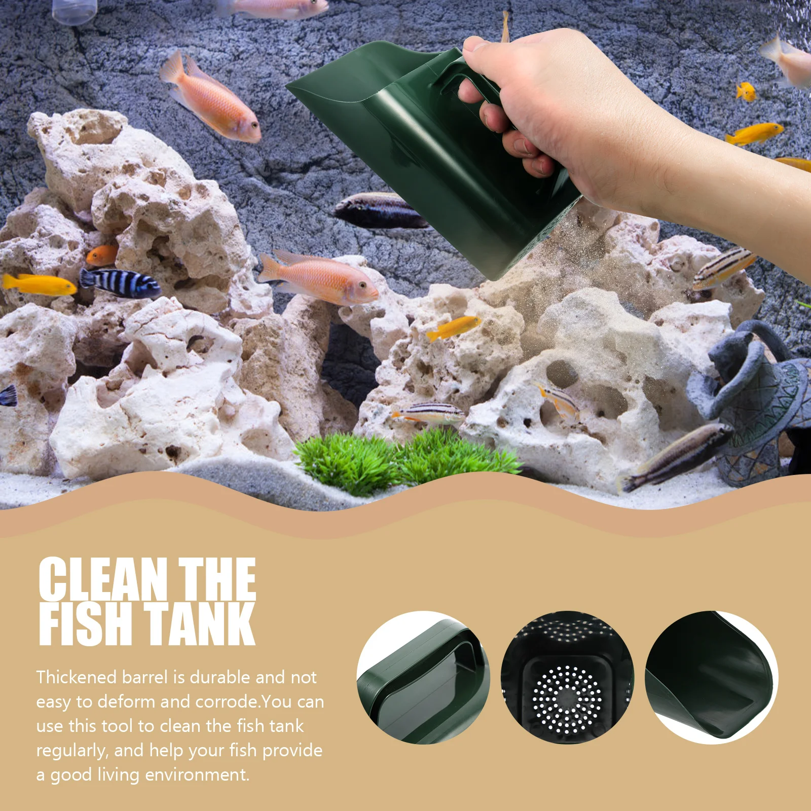 

Fish Tank Sand Scraper Cleaning Shovel Shoveling Tool Glass Digging Spade Aquarium Gravel