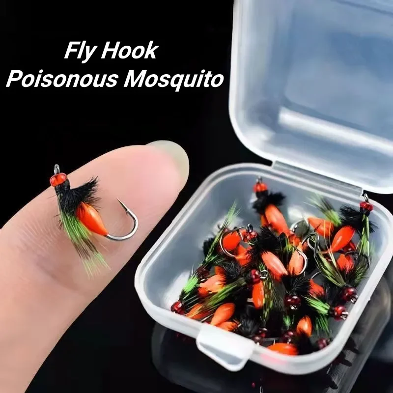 

10pcs Fish Bladed Inline Spinner Fishing Lure Fly Tying Poisonous Mosquito Hook Fishing Group Micro-Sequin Sequins Spinning Fly