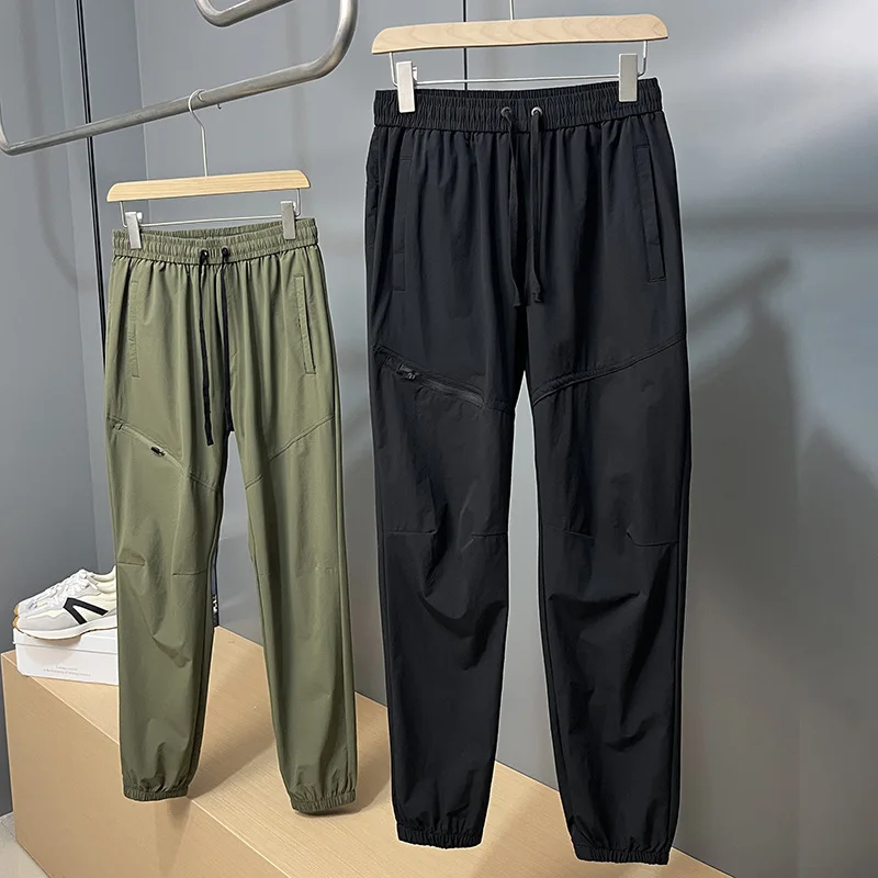 Summer New Men's Outdoor Thin Sports Breathable Elastic Waist Cuffs Casual Trousers