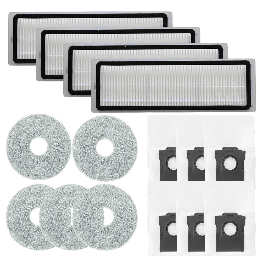 Replacement Filter Mop Cloth Dust Bag Kit for JONR X1 MAX Q11 For Deerma X80 Ultra X90 Ultra 2 Filters 3 Cloths 3 Bags